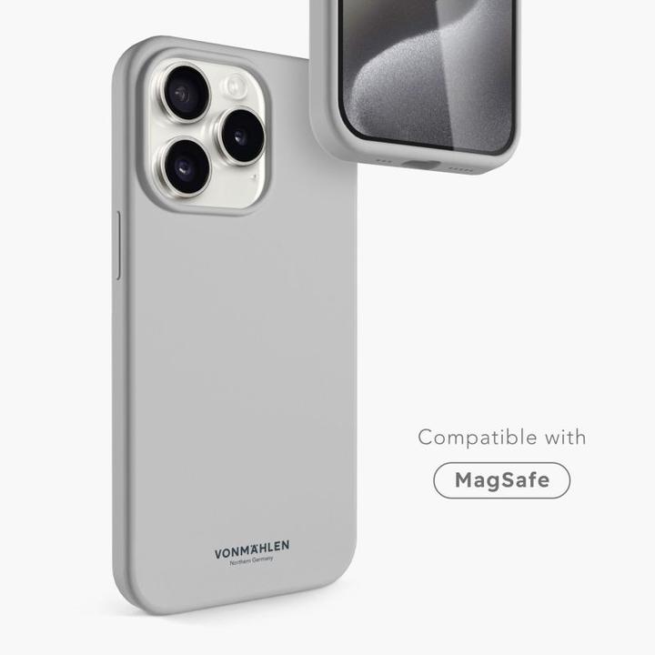 Actual product image Vonmählen Eco Silicone Case for iPhone 15 Pro Max - Light Gray (Apple iPhone 15 Pro Max)
