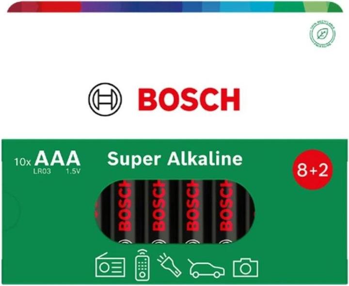 BOSCH BATTERIE 10 STÜCK AAA SUPER ALKALINE LR03SA10B/00 (10 Stk., A10)