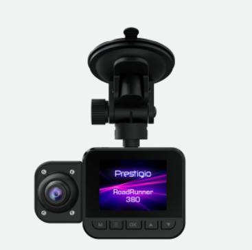 Actual product image Prestigio RoadRunner 380, 2.0" (320x240) IPS Ekranas, Dual camera: front - FHD 1920x1080@30fps, HD 1280x720@ (Night vision, Built-in display, Built-in microphone, Full HD)