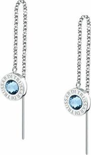 Trussardi - T-Logo Crystal Long Steel Earrings TJAXC118