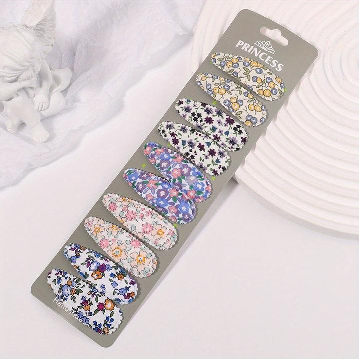 Actual product image Activity Board 10 Stück Baby gestreifte karierte florale Haarspangen, dekorativer Haarschmuck (10 pcs.)