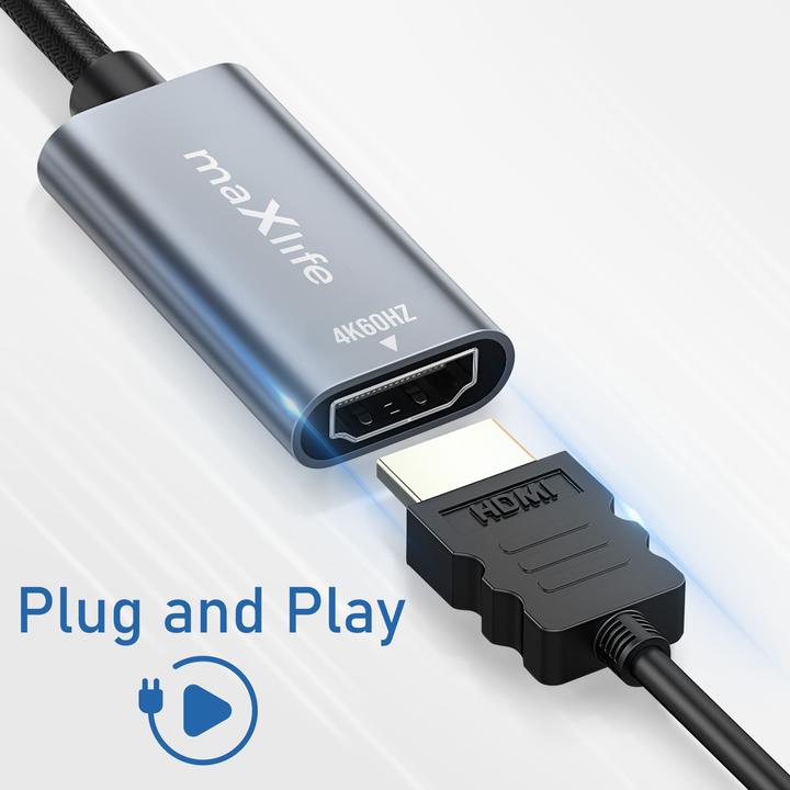 Image du produit Maxlife adaptateur MXHC-01 HDMI - USB-C 4K 60HZ noir (HDMI)