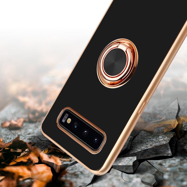 Produktbild Cadorabo Hülle für Samsung Galaxy S10 PLUS im TPU mit Kameraschutz und Ring LM089 Style (Samsung Galaxy S10+)