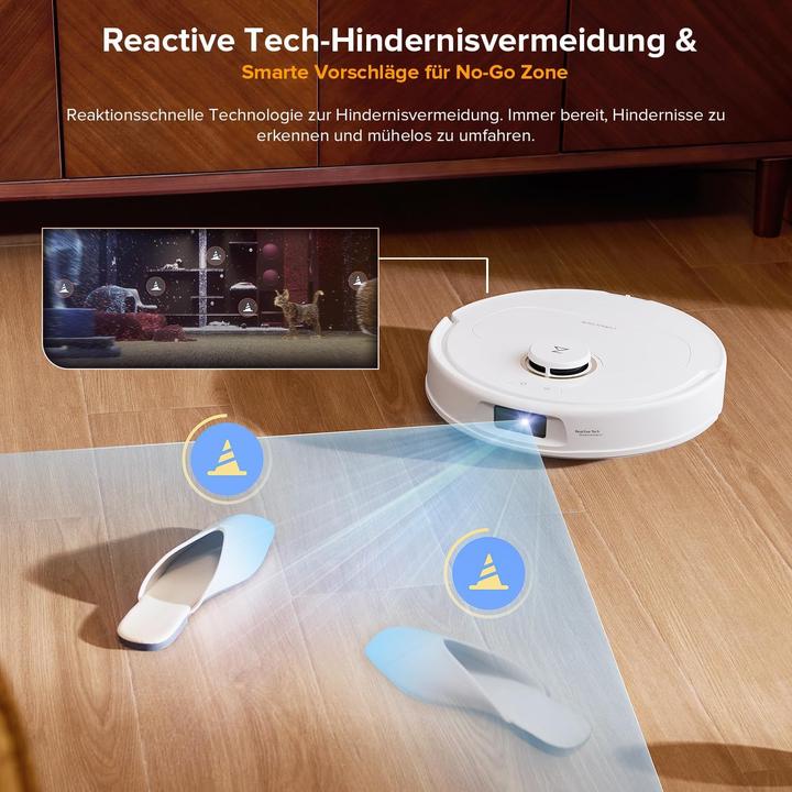 Produktbild Roborock Qrevo S5V Saugroboter mit Wischfunktion&Hebarem Wischmopp,Zero-Tangle System,12000Pa,Weiss (Saugroboter)