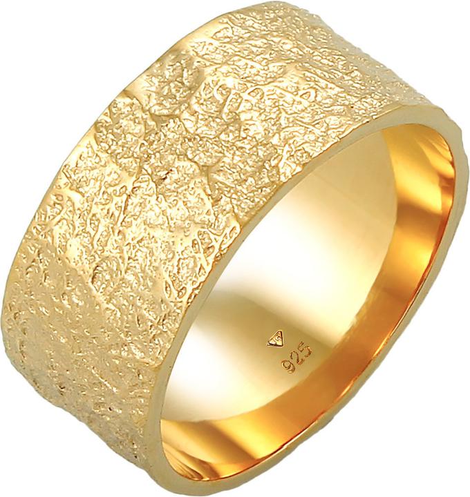 Actual product image Kuzzoi Ring Mens Band Ring Organic Structure 925 Silver (56, 925 Silver)