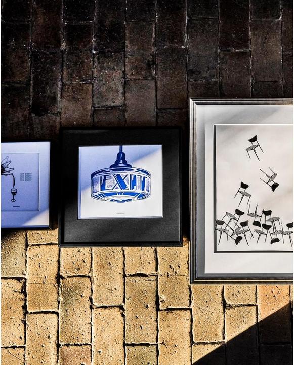 Produktbild House Doctor Wall art, HDExit, Dark blue (40 x 40 cm)