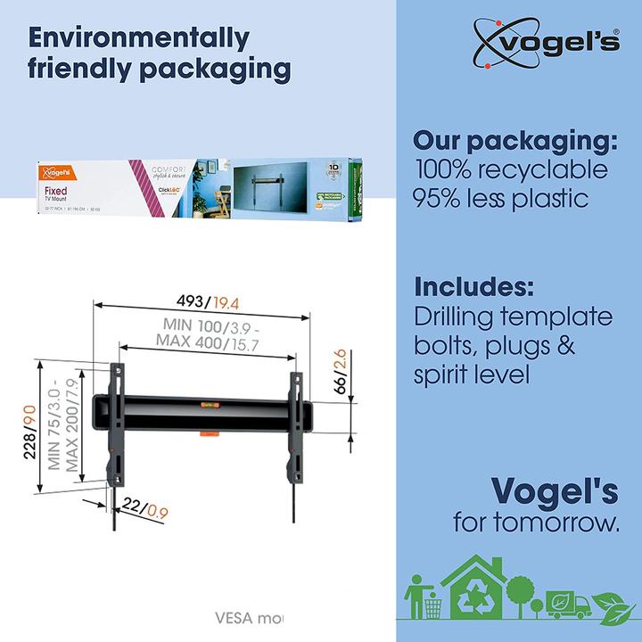 Image du produit Vogels TVM 3405 SP (Mur, 77", 50 kg)