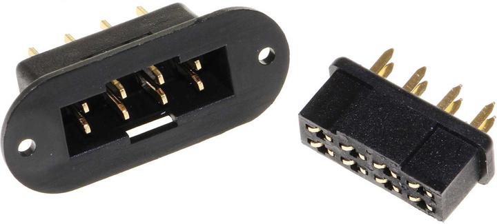 Produktbild Modellbau Lindinger hstr stecker + buchse 8-polig mit rahmen tragflächensteckverbinder schwarz
