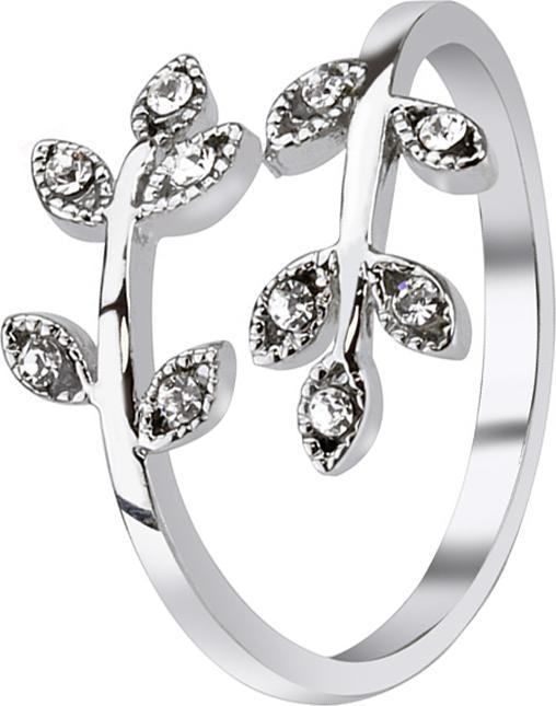 Image du produit Hollywood Body Jewelry Bague avec des feuilles de cristal argent (57)