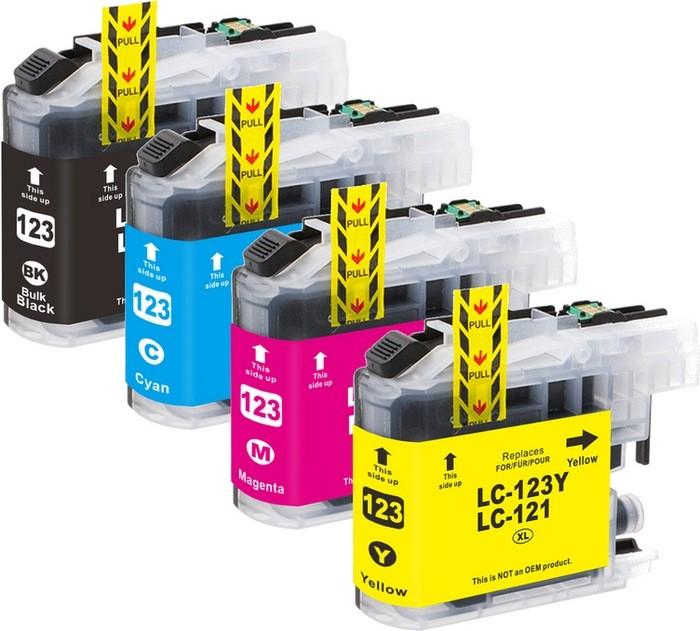 Image du produit Plutoos Brother LC-123 Cartouches XXL compatibles, jeu de 4 couleurs