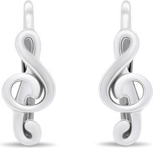 Brilio Silver - Silver earrings in the shape of treble clef EA394W