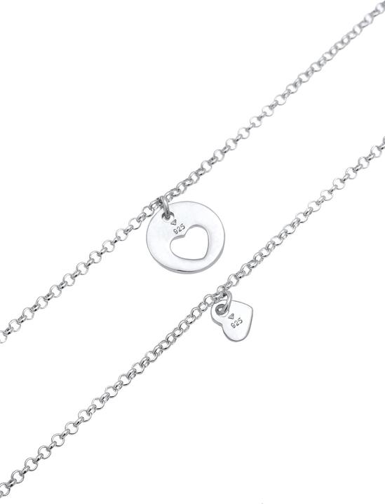Immagine prodotto Elli Bracciale Cuore Madre Figlia Piatto Ritagliato Argento 925 (16 cm, Argento 925)
