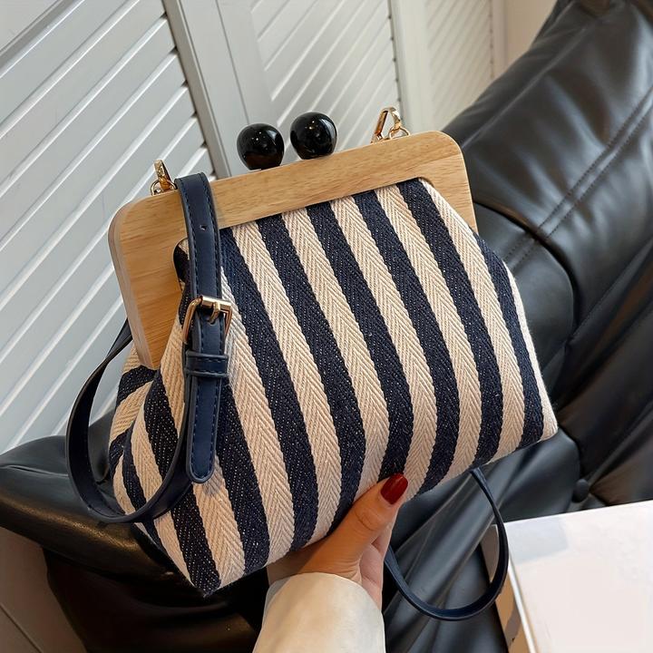 Immagine prodotto Only-Bags.Store Pochette da donna per feste serali, borsa a tracolla con motivo a righe, moda di design
