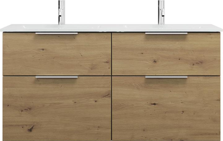 Produktbild burgbad Eqio Glas-Doppelwaschtisch inklusive Waschtischunterschrank, Breite 1220 mm