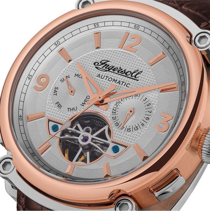 Actual product image Ingersoll 1892 Ingersoll I01103B The Michigan Automatic 45mm 5ATM (Skeleton watch, Analogue wristwatch, 45 mm)