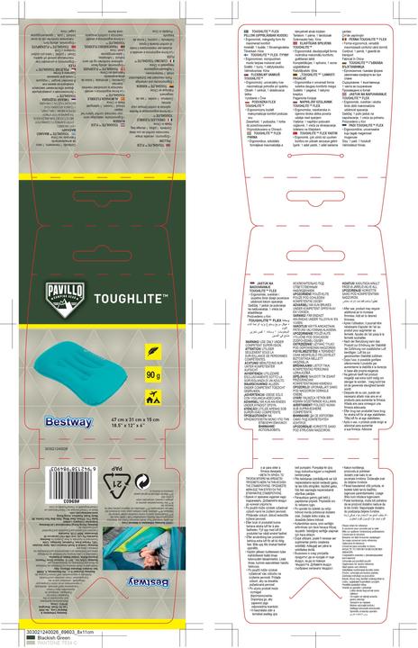 Immagine prodotto Bestway Cuscino ToughLite Flex Pavillo 18.5" x 12" x 6"/47cm x 31cm x 15cm, Blu, Monocromatico, Retto