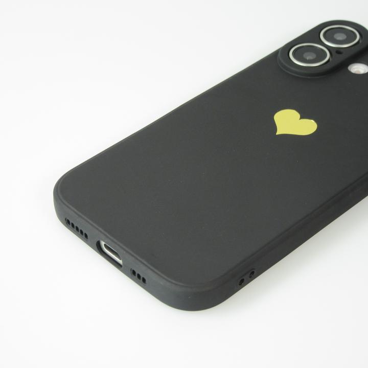 Actual product image PhoneLook Cover Silicone Mat Heart gold (Apple iPhone 16 Plus)