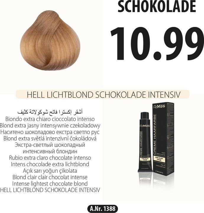 FemMas 10.99) Haarfarbe Hell Lıchtblond Schokolade Intensıv 100ml (Hell Lıchtblond Schokolade Intensıv 100ml)