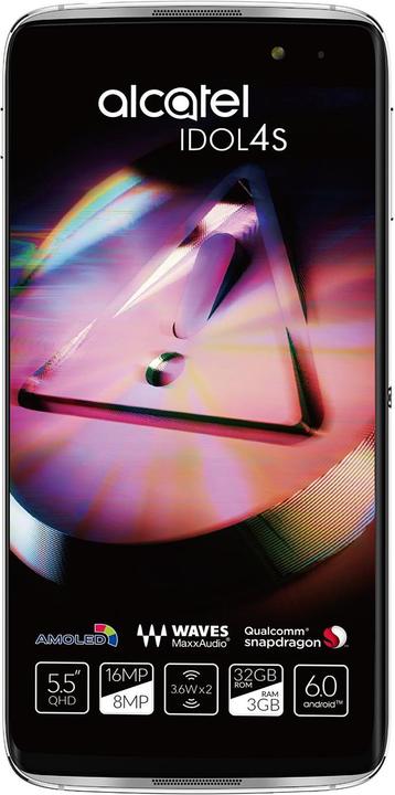 Produktbild Alcatel Idol 4s (32 GB, Metal Silver, 5.50", Hybrid Dual SIM, 16 Mpx, 4G)