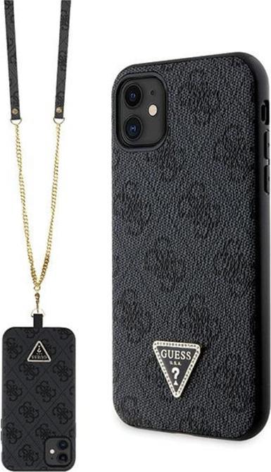 Actual product image Guess GUHCN61P4TDSCPK iPhone 11 / Xr 6.1" czarny/black hardcase Crossbody 4G Metal Logo (Apple iPhone 11, Apple iPhone XR)