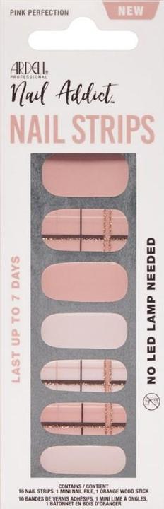 Ardell Nail Addict Nail Strips Pink Perfection 16 Stk (Nagellacktrockner, Pink, Beige)