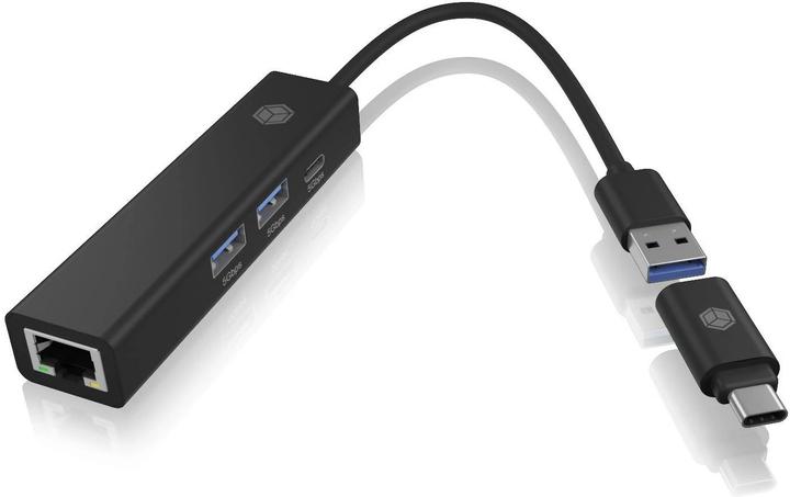 Actual product image Icy Box IB-HUB1439-LAN (USB-A, USB-C, 4 Ports)