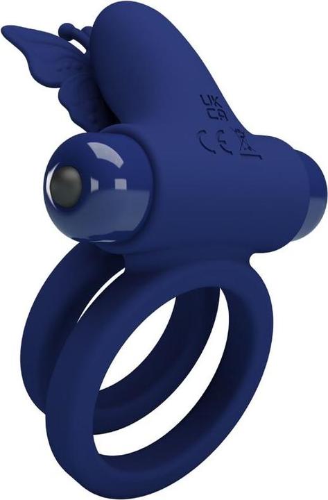 Image du produit Pretty Love Jamele Double Anneau Avec Vibration & Stimulateur De Papillon Bleu