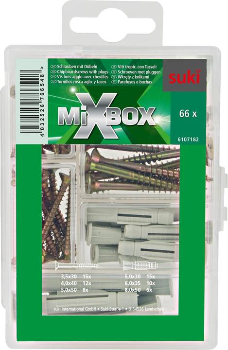 Produktbild Suki Mixbox Mini Universalschrauben mit Dübel (66 Stk.)