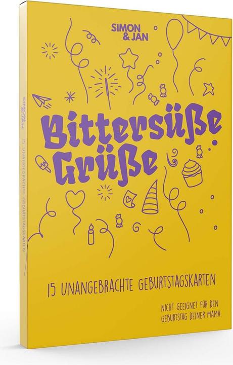 Produktbild Simon & Jan Geburtstagskarten Bittersüsse Grüsse (15 Stk.)
