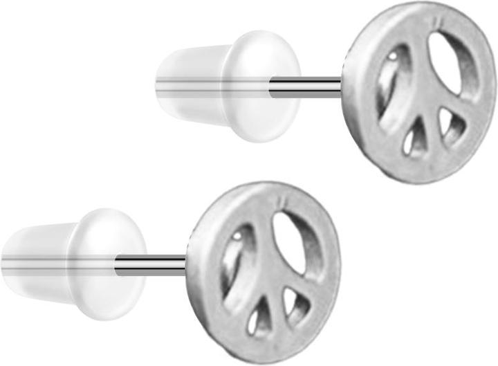 Star Piercing Ohrstecker silber Peace (ohne Messing, Chirurgenstahl 316L)