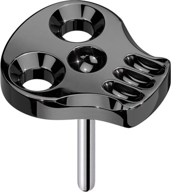 Actual product image Star Piercing Threadless Hollow Skull Black (Titanium G23, without brass)