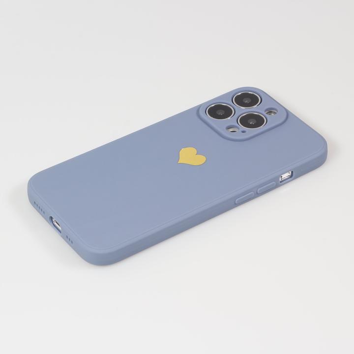 Produktbild PhoneLook Hülle Silikon Mat Herz gold (Apple iPhone 14 Pro)