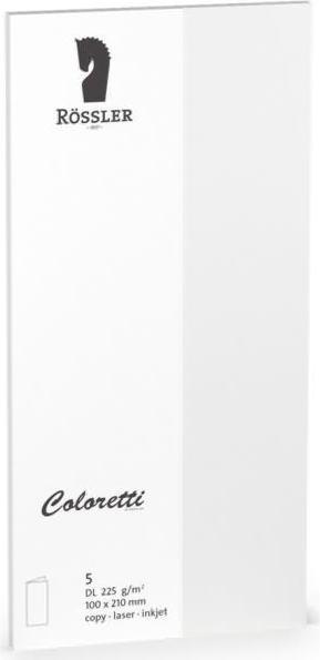 Productafbeelding Rössler Coloretti Kaarten DIN lang wit in een pak van 5 om zelf te ontwerpen (5 Pcs.)