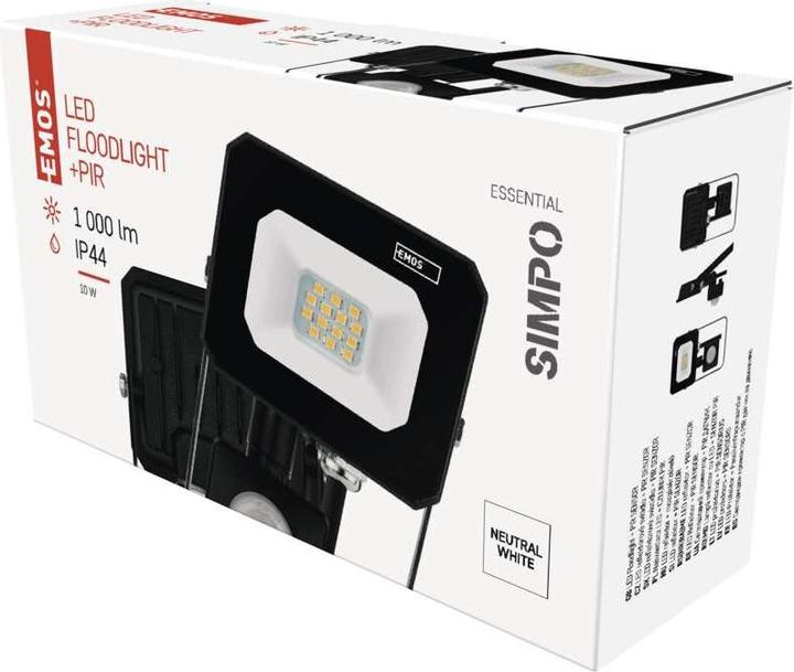 Actual product image Emos LED reflector SIMPO with motion sensor, 10 W, neutral white (1000 lm)