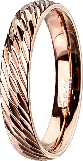Star Piercing Ring rosegold mit Diagonalen schnitte