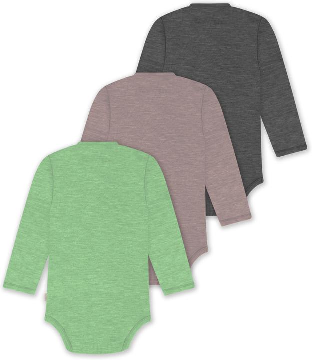 Image du produit Normani Lot de 3 body bébé emmailloté manches longues body Toddler en laine mérinos - 9357 (80)
