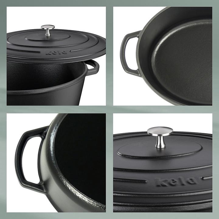 Produktbild Kela Bräter rund Calido schwarz (28 cm, Bräter + Schmortopf, Gusseisen)