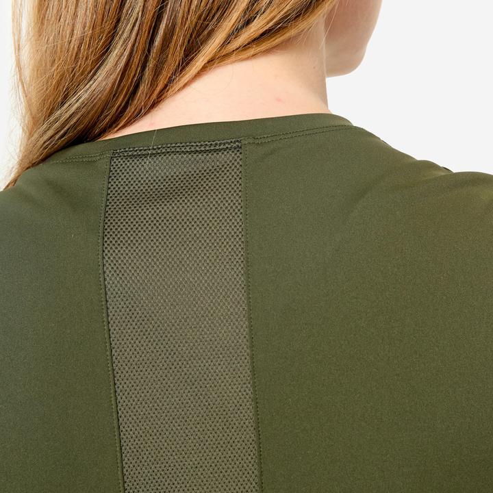 Image du produit Domyos T-shirt fitness manches courtes femme, vert kaki (XXL)