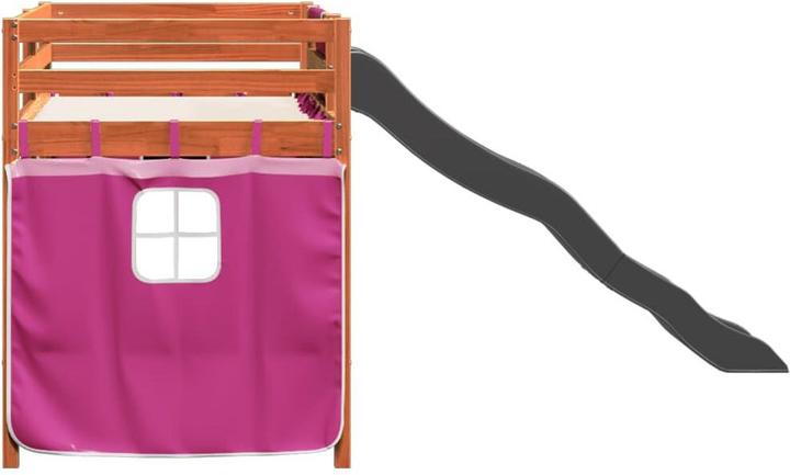 Image du produit VidaXL Lit superposé pour enfant avec rideaux Rose (80 x 200 cm)