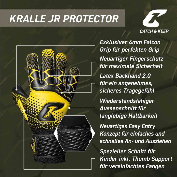 Image du produit Catch & Keep Gants de football Griffe Protector Gr. 5 Jaune Gardien de but Gants de gardien de but (5)