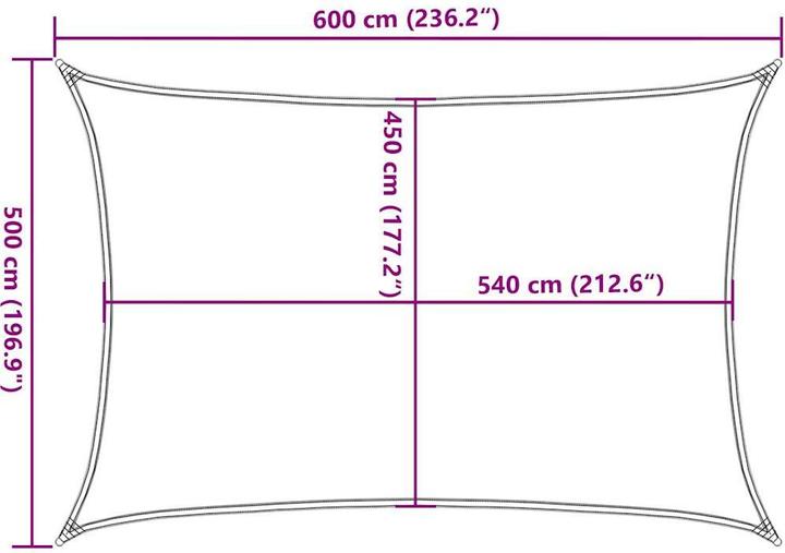 Image du produit VidaXL Sonnensegel 160 g/m² Rechteckig HDPE (5 x 6 m)