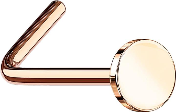 Star Piercing Nasenstecker gewinkelt rosegold mit Scheibe (ohne Messing, Chirurgenstahl 316L)