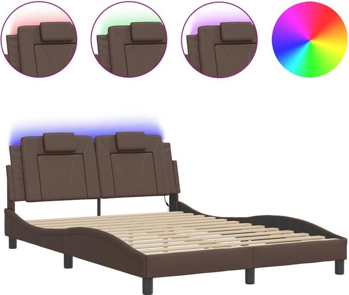 Produktbild VidaXL Bettgestell mit LED Kunstleder (120 x 200 cm)