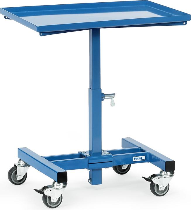 Actual product image Fetra Material stand loading area -L605xW405mm adjustable height 524-774 mm brilliant blue, RAL 5007