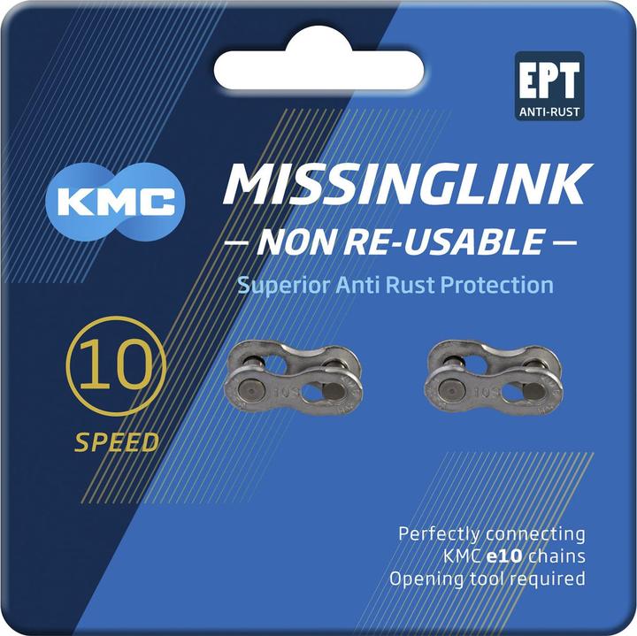 Produktbild KMC Kettenschloss 10NR EPT (e10) 2pcs/Card (10-fach)
