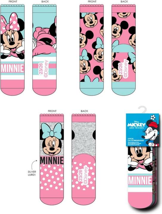 Immagine prodotto Disney Calzini confezione 3 pezzi Minnie (confezione da 3, 31, 34)