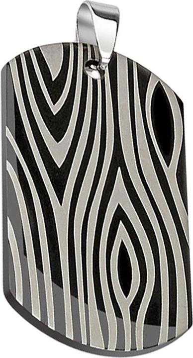 Star Piercing Anhänger schwarz Erkennungsmarke Zebra (Chirurgenstahl 316L)