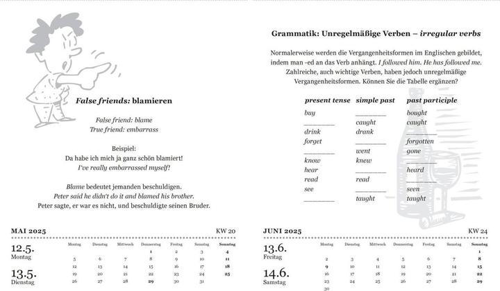 Actual product image The big English language calendar 2025 (Hardcover, German)