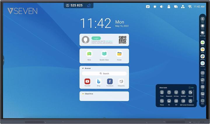 Produktbild V7 75 IN 4K IFP ANDROID 11 DISPLAY (nur WLAN, 75", 64 GB, Schwarz)