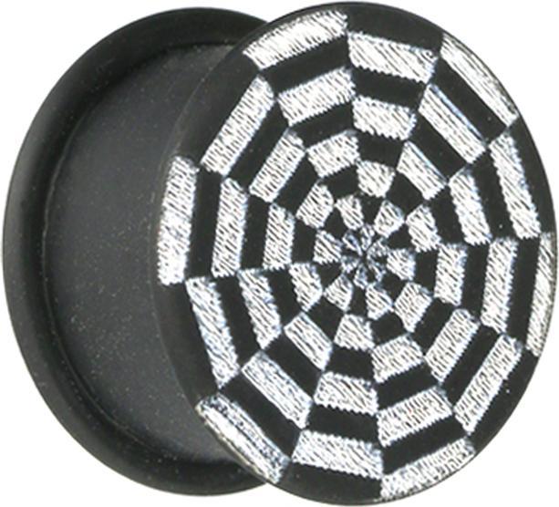 Star Piercing Flesh Plug schwarz Spinnennetz (ohne Messing, Silikon)